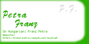 petra franz business card